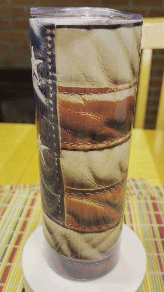 20oz American Flag Leather