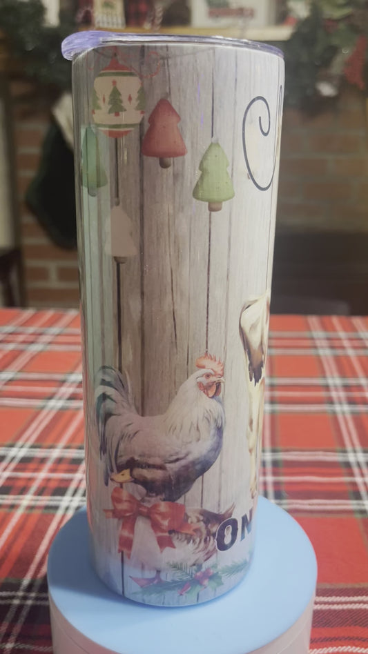 20oz Christmas On The Farm Tumbler