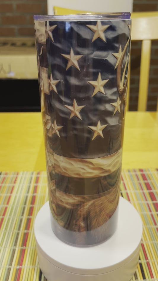 20oz Deer Hunter With Flag